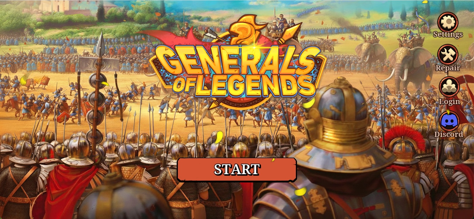 Generals of Legends main game screen